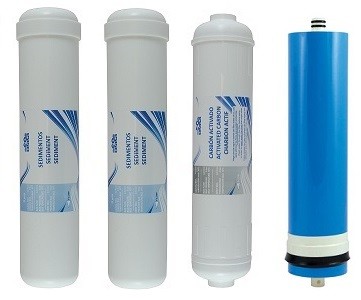 Kit 4 filtros+membrana de las principales depuradoras de agua compactas del mercado, Agua Seleccion